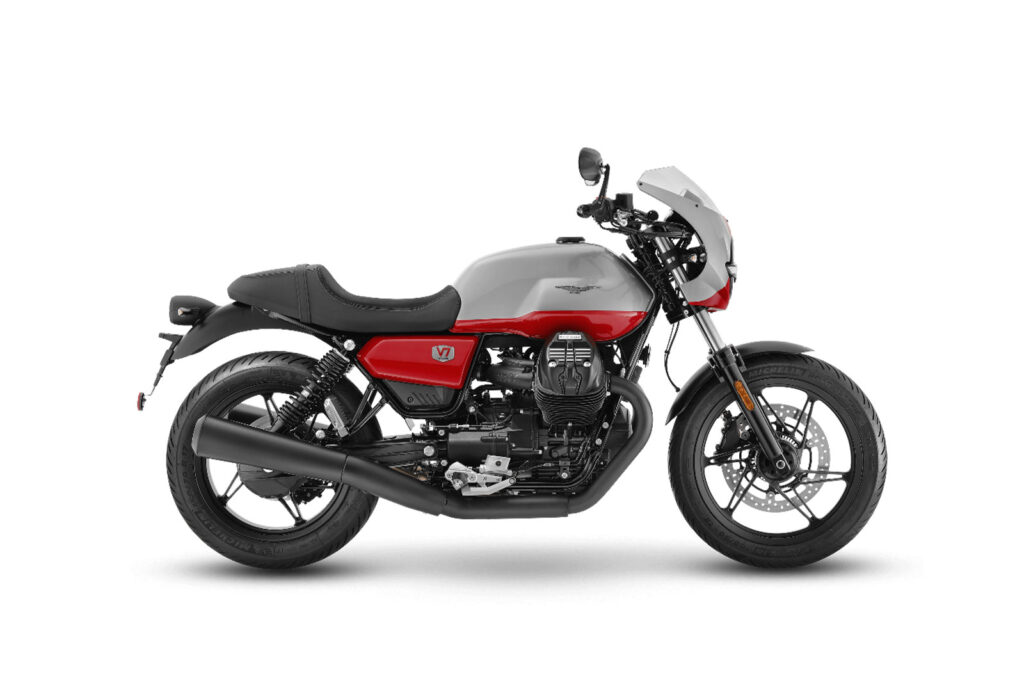 moto-guzzi-v7, Seitenansicht, silber / schwarz